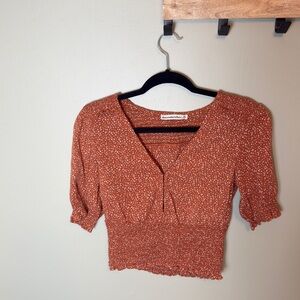 Abercrombie & Fitch orange polka dot top